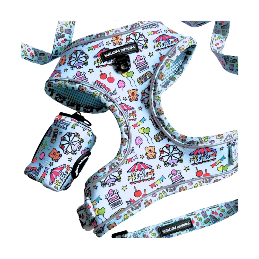 PACK Colección FERIA Ajustable: Compuesto por Arnés + Correa + Portabolsas