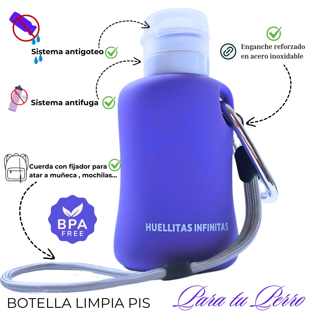 Botella limpia pipis perros Morado Púrpura
