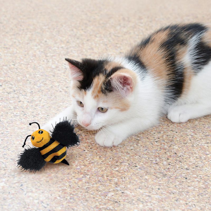 Juguete Abejita para Gatos con Catnip en su interior y alas con papel Scratch
