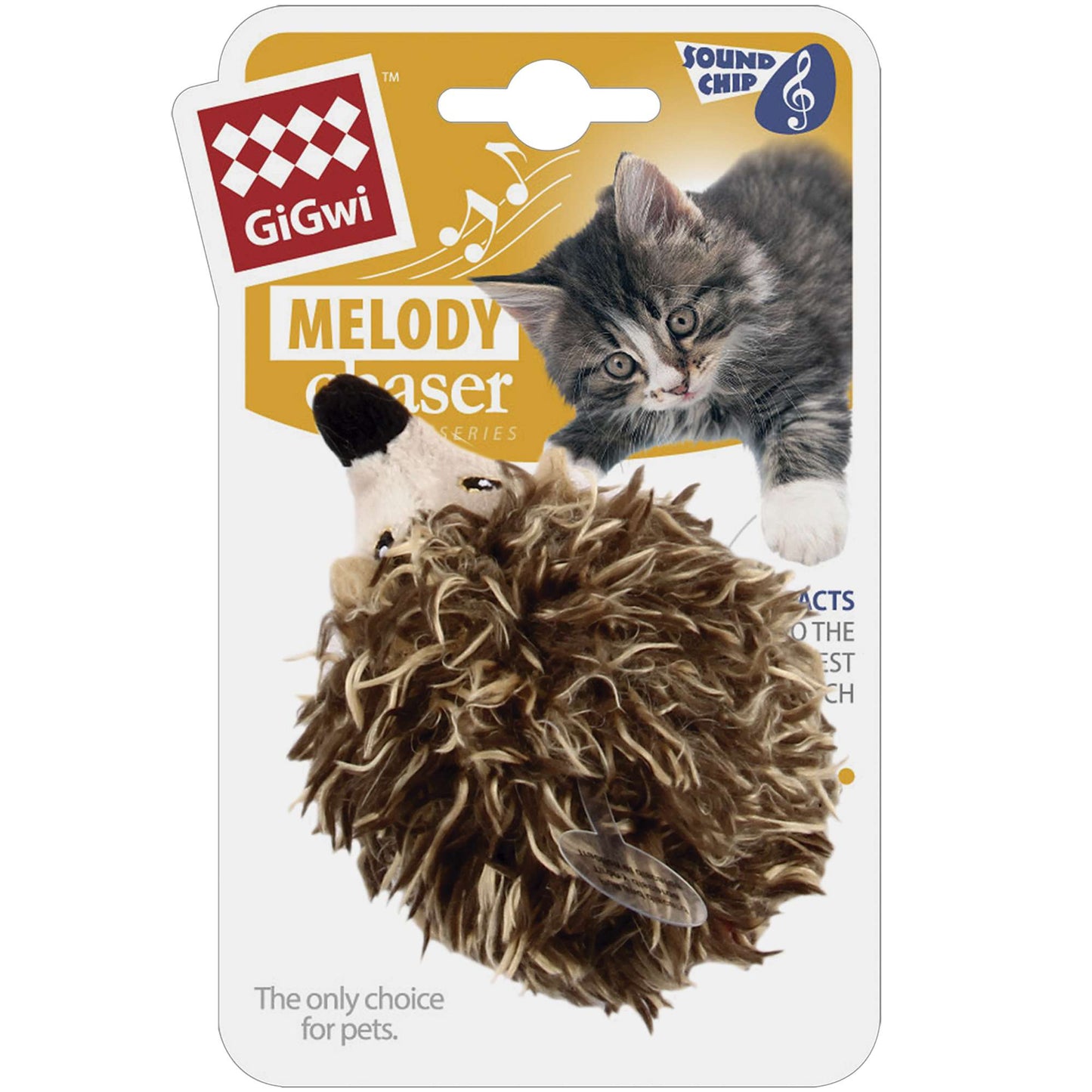 Hedgehog Toy with Real Sound for Cats. Melody Chaser Hedgehog