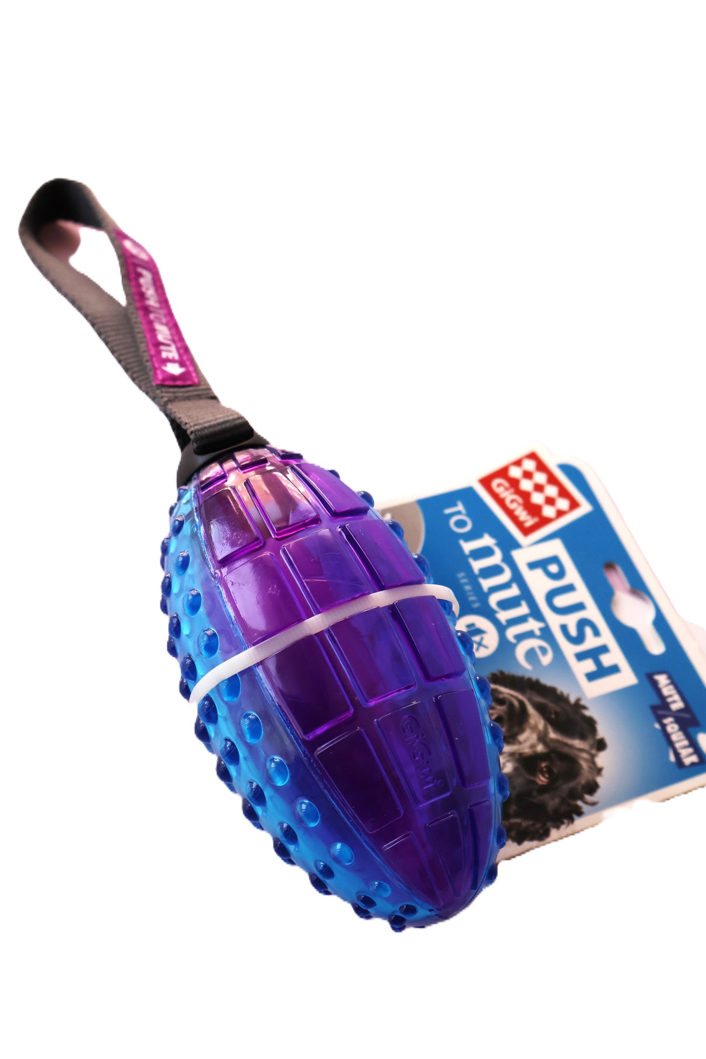 GigWi Rugby Toy with Throw Rope. High Resistance to Extreme Play.