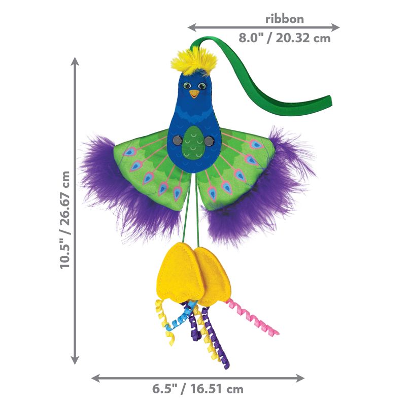 Door toy. Peacock sensory toy for cats.