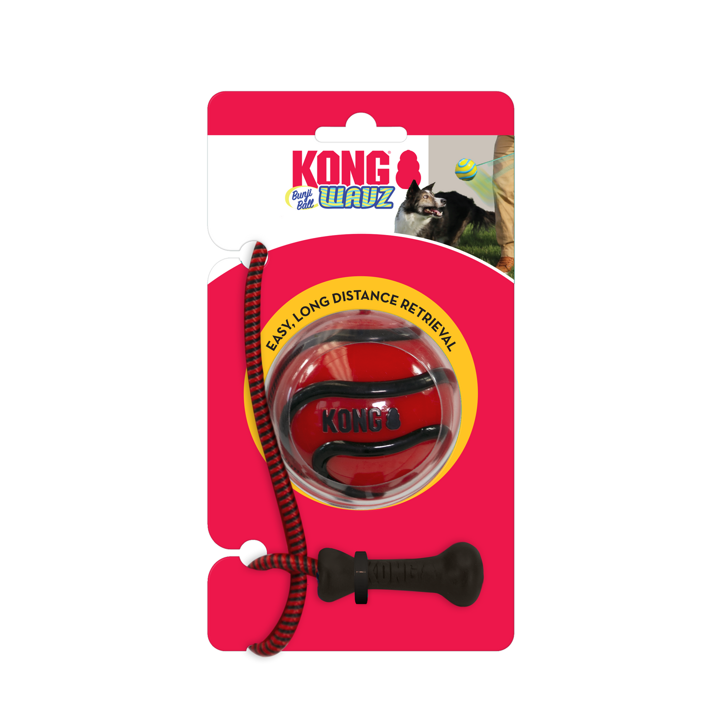 KONG Pelota Motivadora para lanzamiento. Fácil de lanzar, llega más lejos.