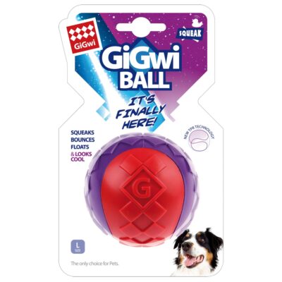 Pelota para perros Gigwi OFICIAL ultra-resistente. Medida Universal. Preparada para el juego más extremo. MAXIMO REFUERZO TPR de alta calidad.