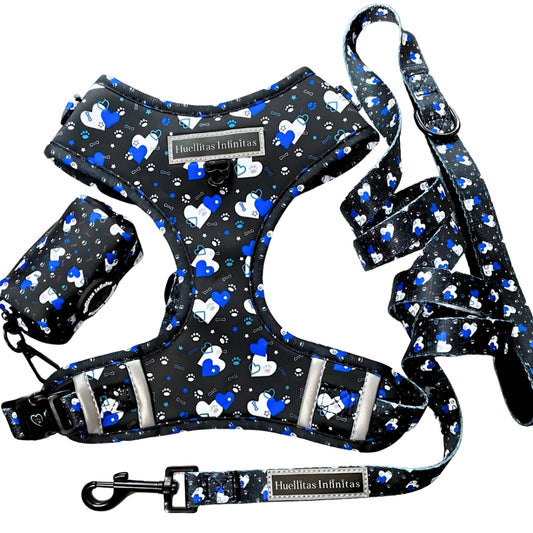 Fantasy Hearts Collection Pack, consisting of: Harness + Leash + Bag Holder.
