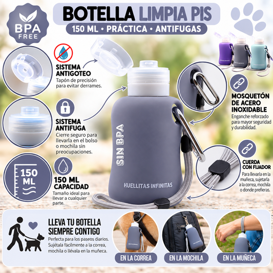 Botella Limpia Pipís Perros - Gris Pizarra