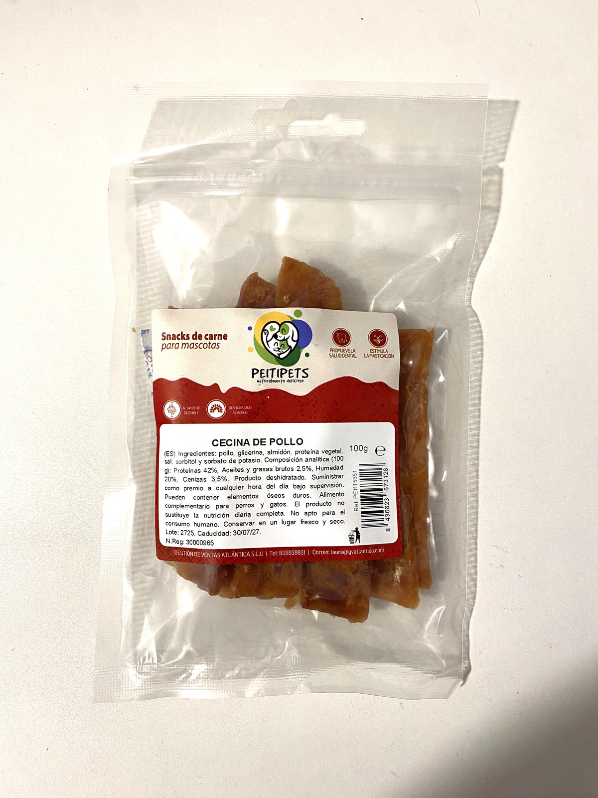 CECINA DE POLLO Peso: 100 GRMS.