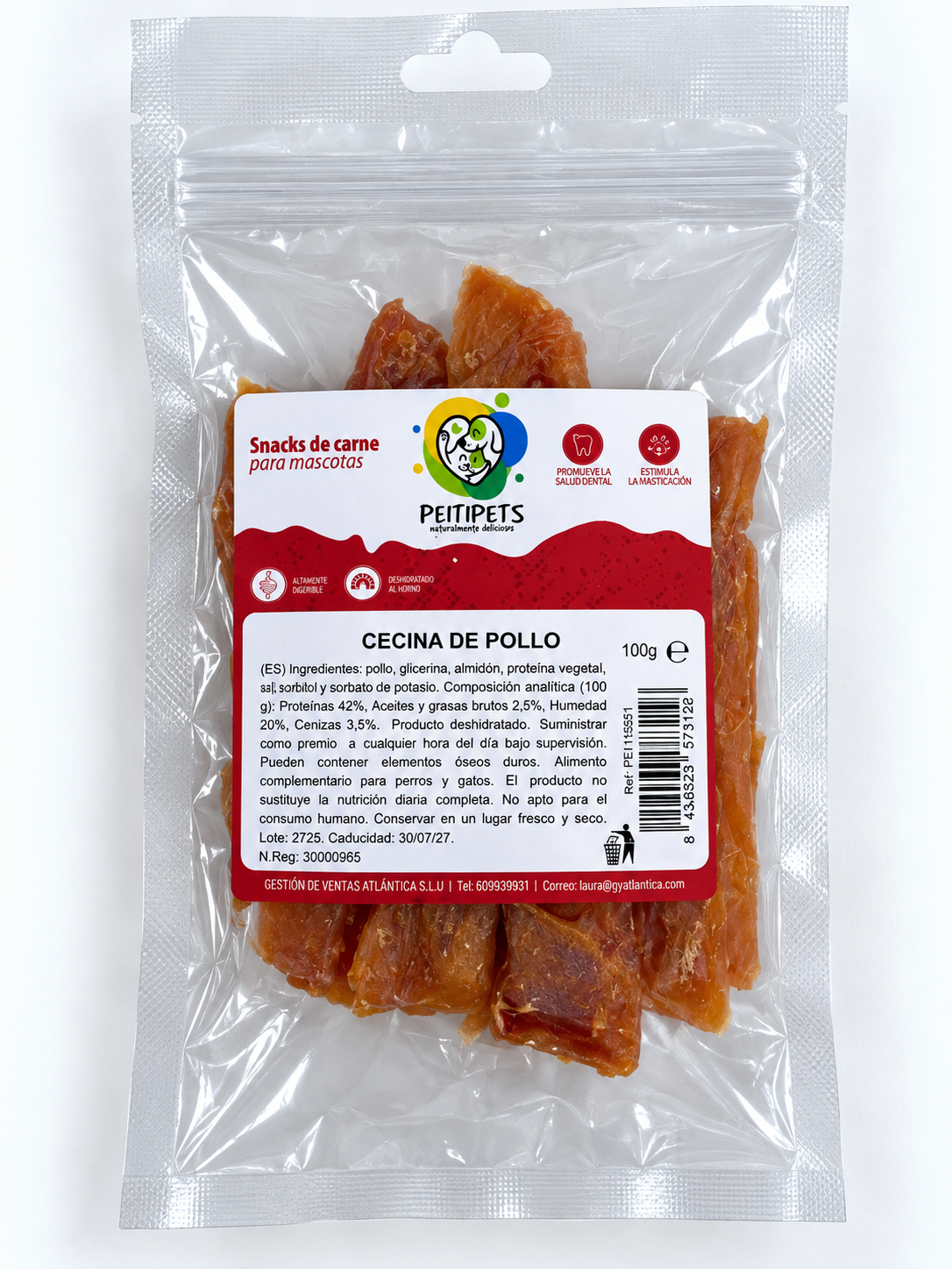 CECINA DE POLLO Peso: 100 GRMS.