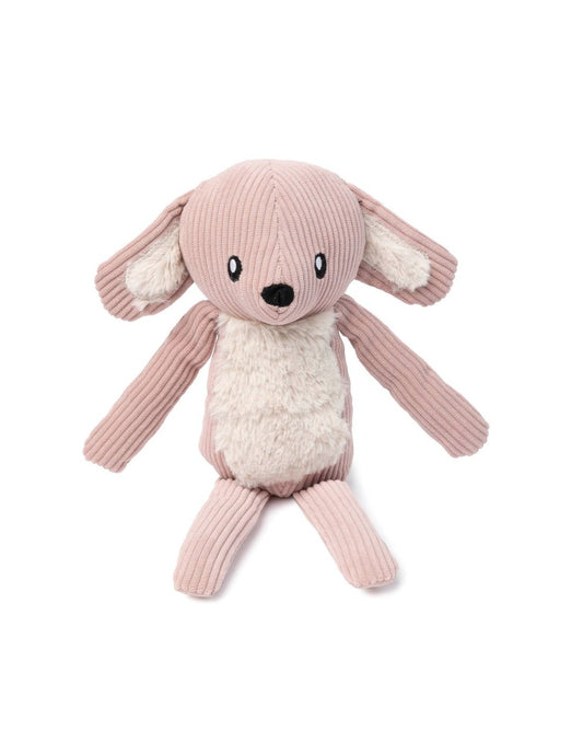 Conejito de peluche de color rosa y blanco de felpa con buen refuerzo. Perfecto para perros resistente al juego de tira y afloja. Tienda online de juguetes para perros y gatos