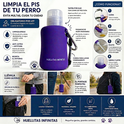 Botella limpia pipis perros Morado