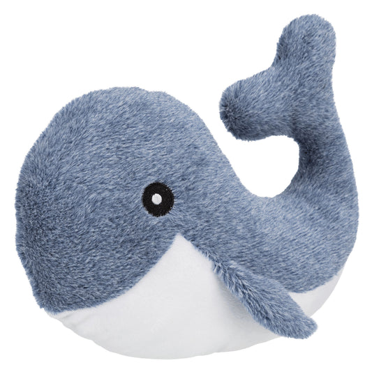 Juguete para perros en forma Ballena azul suave y blanca perfecta para perros pequeños y medianos.