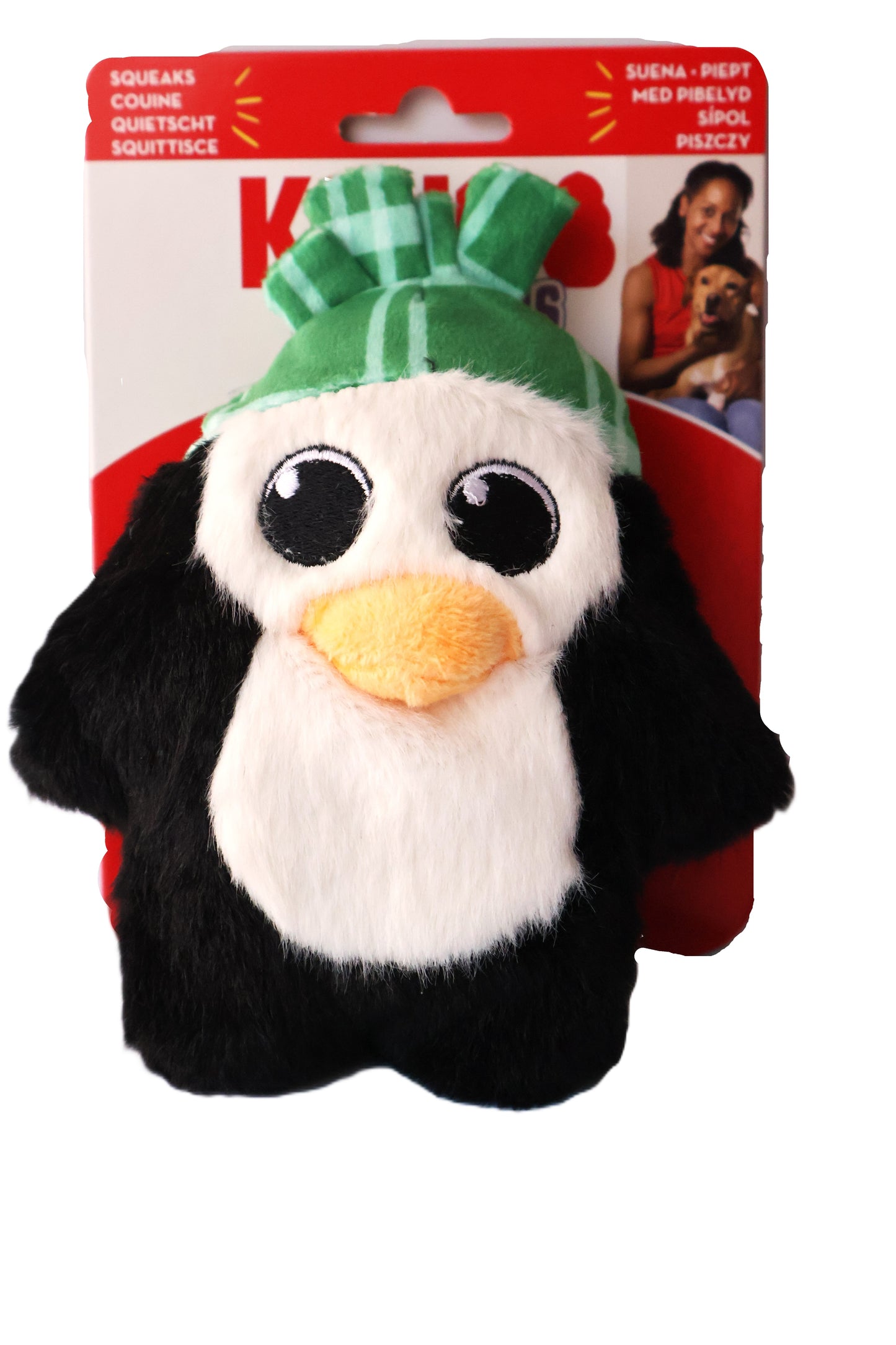KONG Juguete Pingüino con gorrito de invierno.