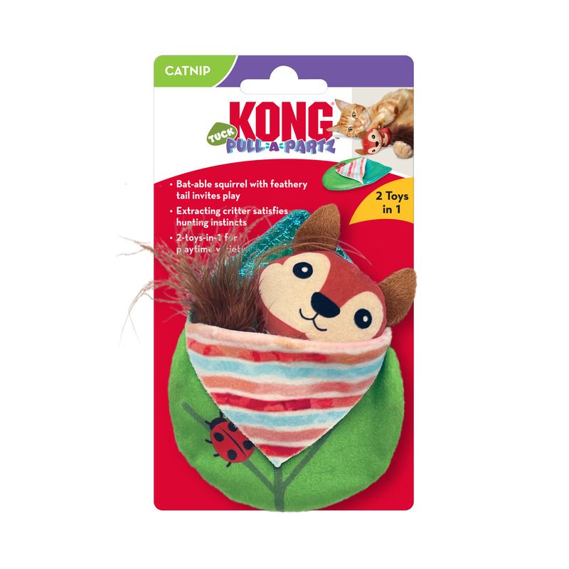 KONG PULL-A-PARTZ™ TUCK Ardilla y Bolsita 2 juguetes en 1