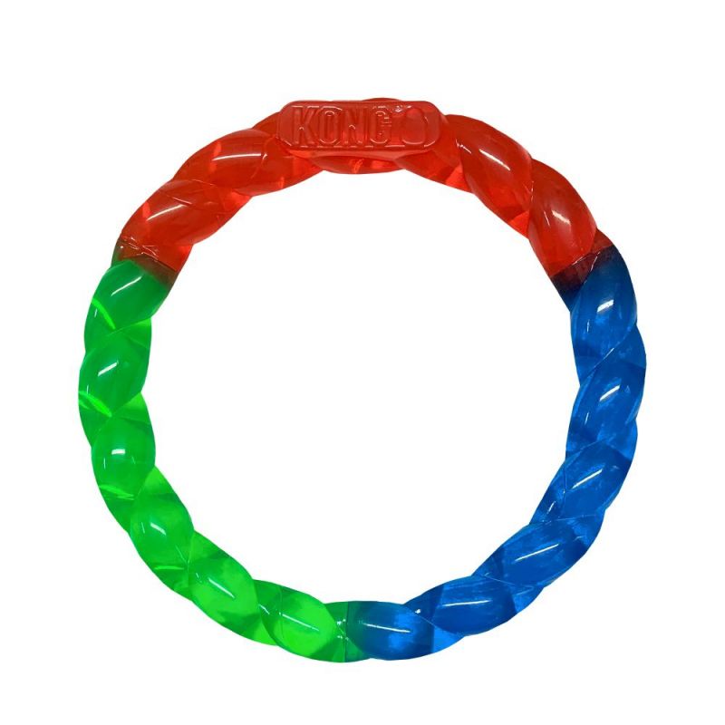 KONG TWISTZ RING S-M Aro lanzador-motivador de colores para perros