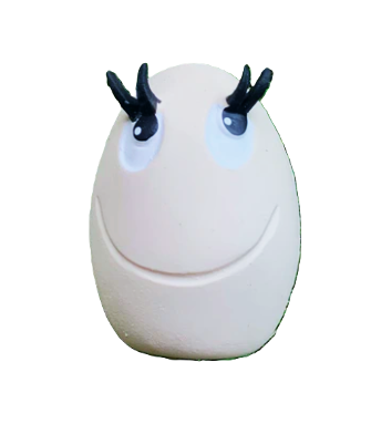 White Egg with blue eyes MINI SIZE. Special CHRISTMAS Edition.