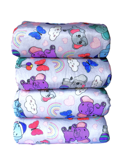 Manta  Funny Elephants Abrigaros al calor de la familia de Elefantes más adorable.