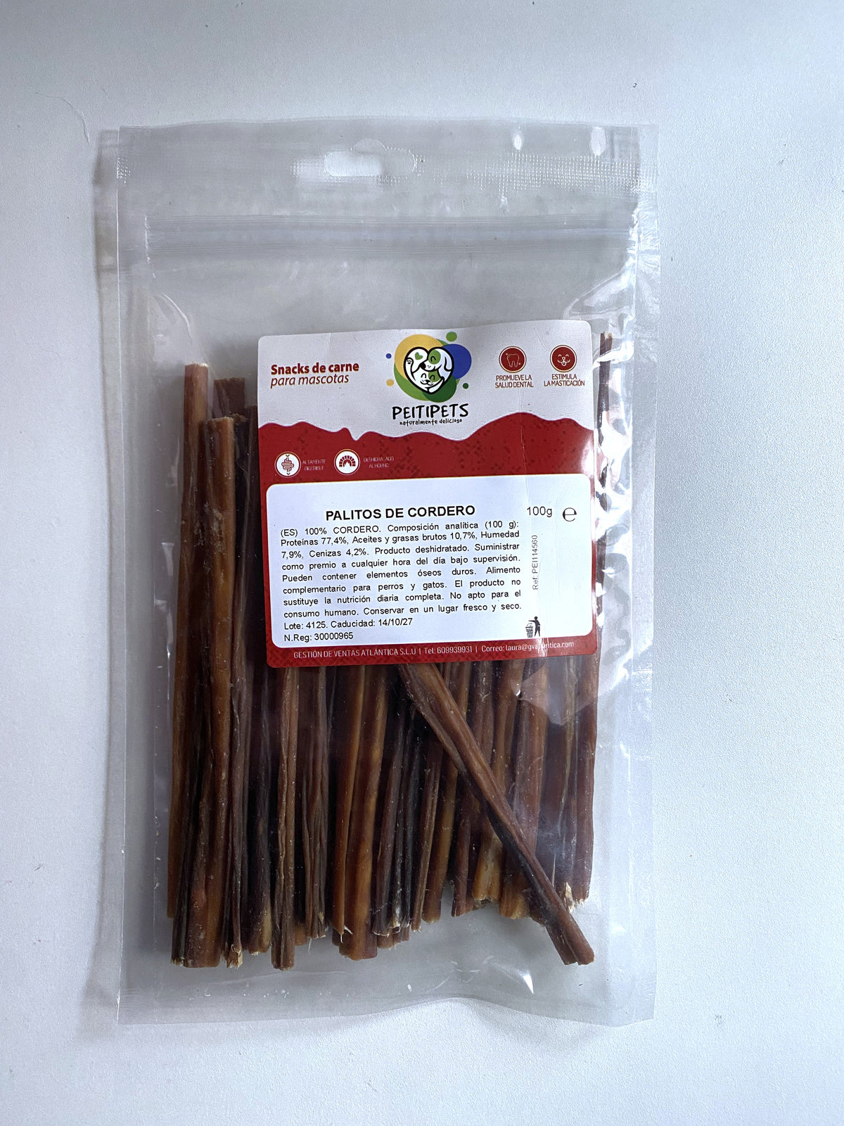 PALITOS DE CORDERO 15cm Peso: 100 GRMS.