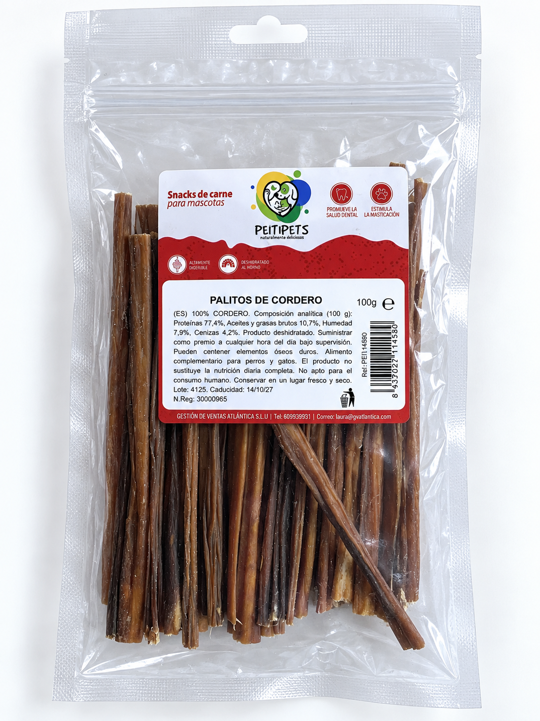 PALITOS DE CORDERO 15cm Peso: 100 GRMS.