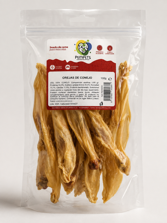 OREJAS DE CONEJO. Peso: 100 GRMS.