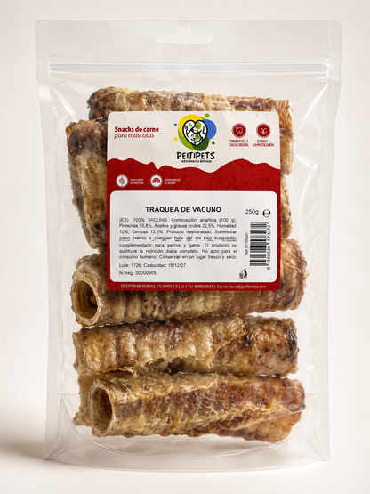 TRAQUEA DE VACUNO Peso: 250 GRMS.