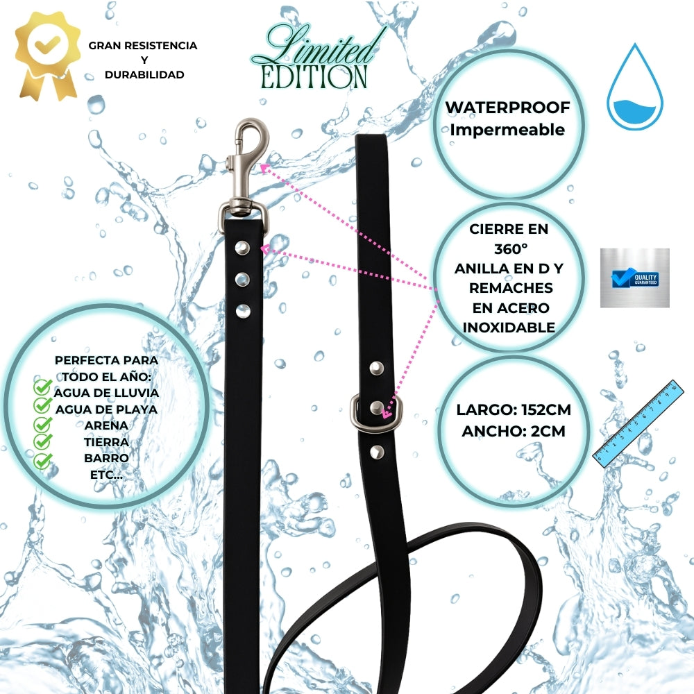 Correa Waterproof High Resistant Negra con Cierre Medio.Limited Edition Closed